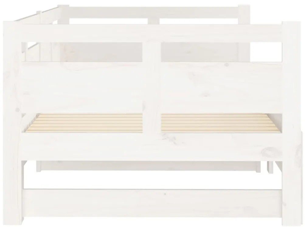Estrutura sofá-cama de puxar 2x(80x200) cm pinho maciço branco