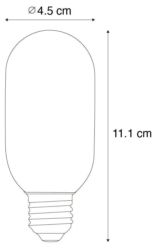 Conjunto de 5 Lâmpadas LED E27 Reguláveis Douradas T45 4W 300 lm 2200K
