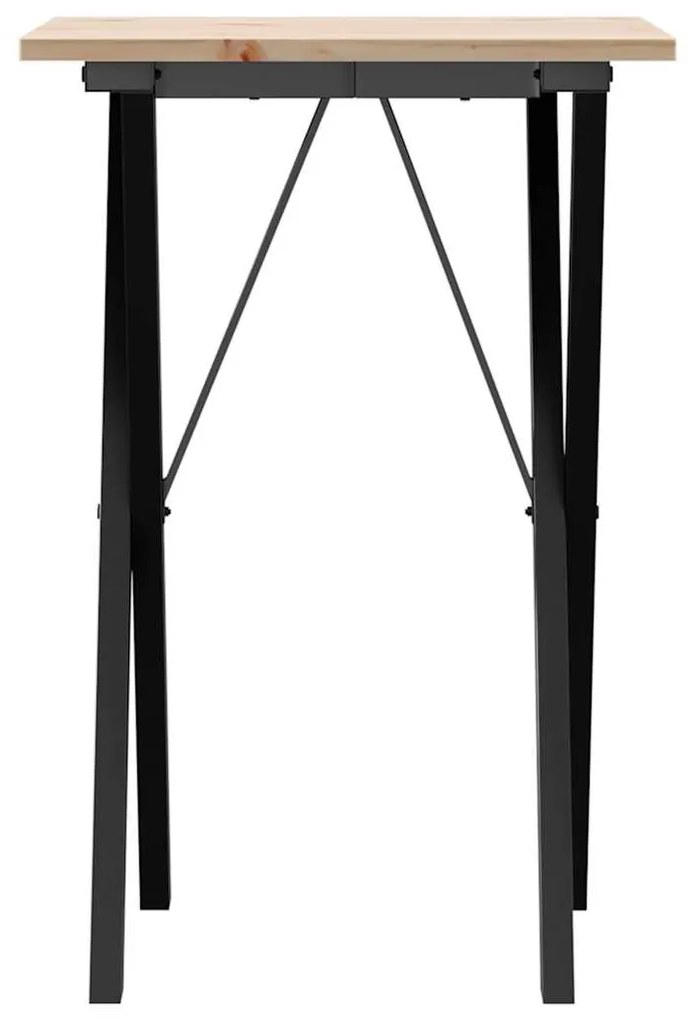 Mesa de jantar estrutura em X 50x50x75 cm pinho e aço