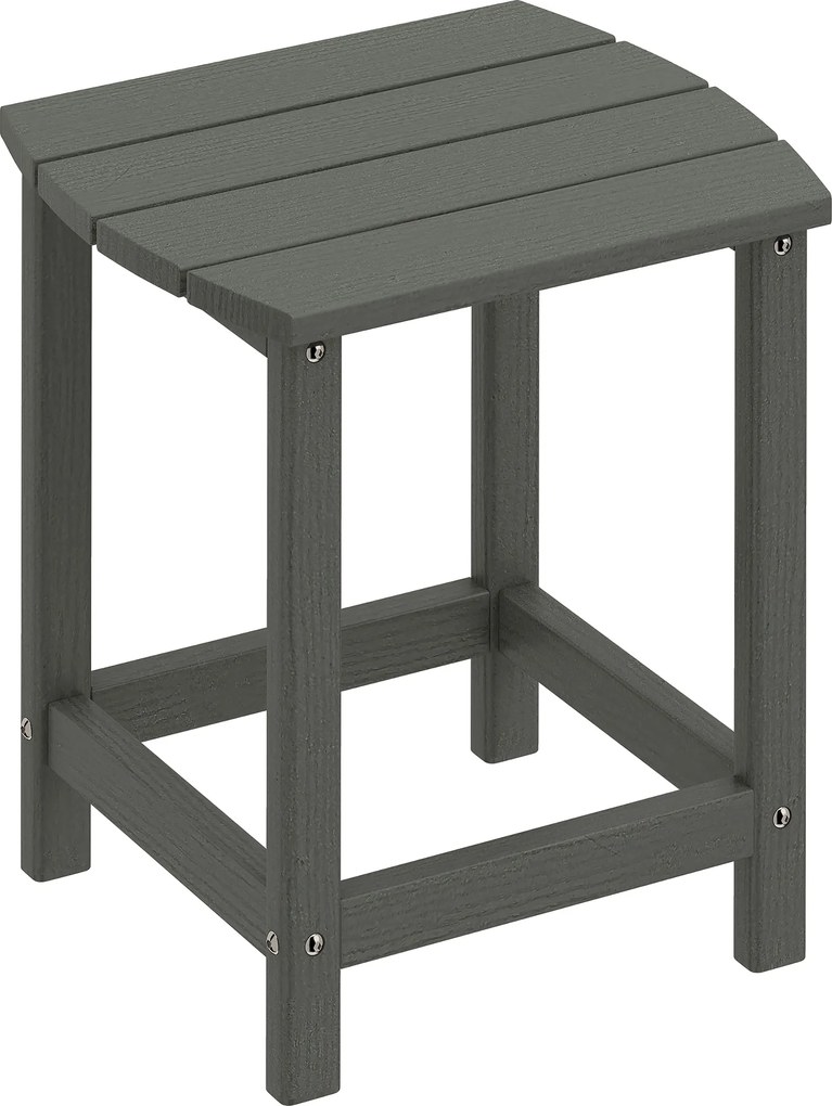 Outsunny Mesa de Jardim, Mesa de Varanda Resistente às Intempéries em HDPE, Mesa Exterior para Jantar e Camping para Jardim Terraço Varanda 48x37x46 cm Cinza | Aosom Portugal