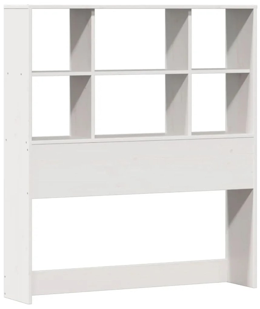 Cama com estante sem colchão 90x190 cm pinho maciço branco