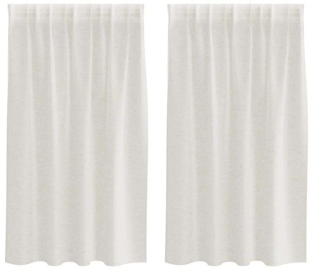 Cortinas com cortinas 2 pcs Creme 140 x 140 cm Poliéster