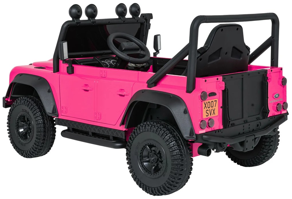 Jipe elétrico para Crianças 24V Land Rover Defender 110 SVX Concept Rodas Espuma EVA, Assento couro ecológico Rosa