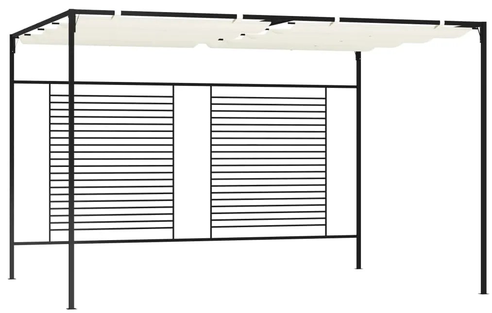 Gazebo com telhado retrátil 3x4x2,3 m 180 g/m² cor creme