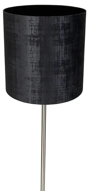 Candeeiro de pé moderno em aço com cúpula preta 40 cm - Simplo Moderno