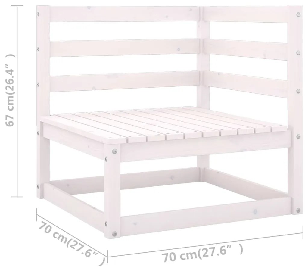 8 pcs conjunto lounge de jardim c/ almofadões pinho maciço