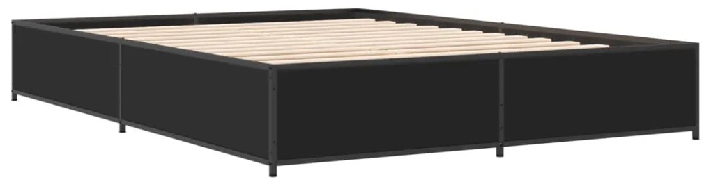 Estrutura de cama 120x190 cm derivados de madeira/metal preto