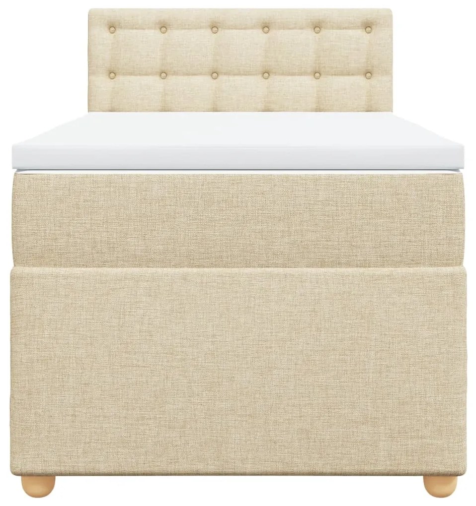 Cama com molas/colchão 90x190 cm tecido cor creme