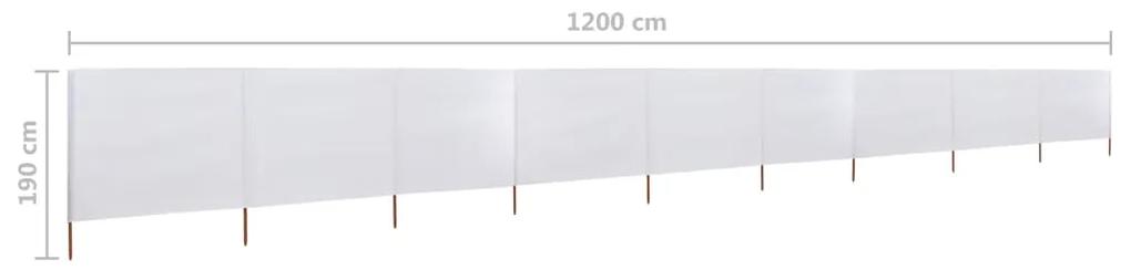 Para-vento com 9 painéis em tecido 1200x160 cm cor areia branco