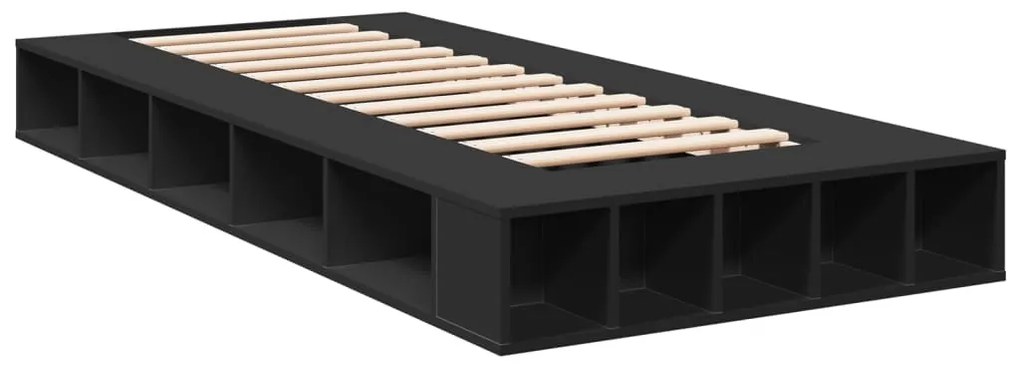 Estrutura de cama 75x190 cm derivados de madeira preto