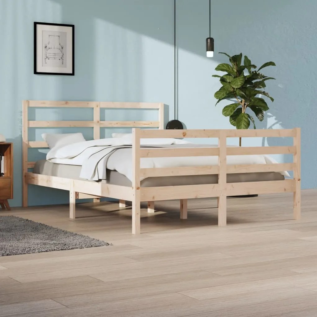 vidaXL Estrutura de cama 140x200 cm pinho maciço