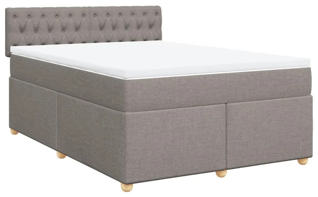 Cama com molas/colchão 140x190 cm tecido castanho-acinzentado