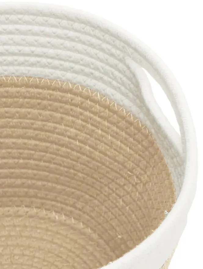 Cestos de arrumação 2 pcs Ø24x18 cm algodão bege e branco