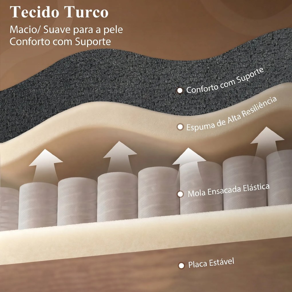 Sofá-Cama 2 Lugares 3 em 1 com Encosto Ajustável Bolsos Laterais 2 Almofadas para Sala Cinzento Escuro