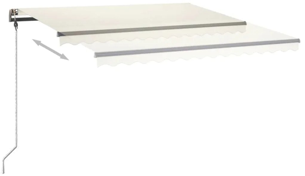 Toldo retrátil manual com LED 450x350 cm cor creme