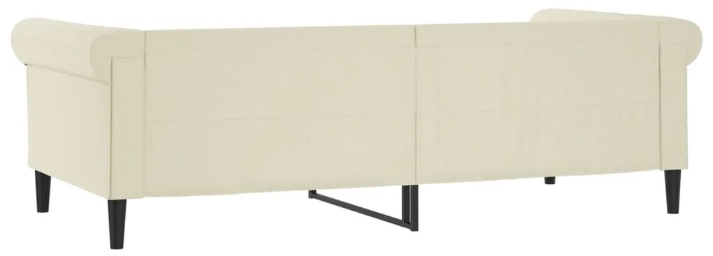 Sofá-cama 90x200 cm couro artificial cor creme