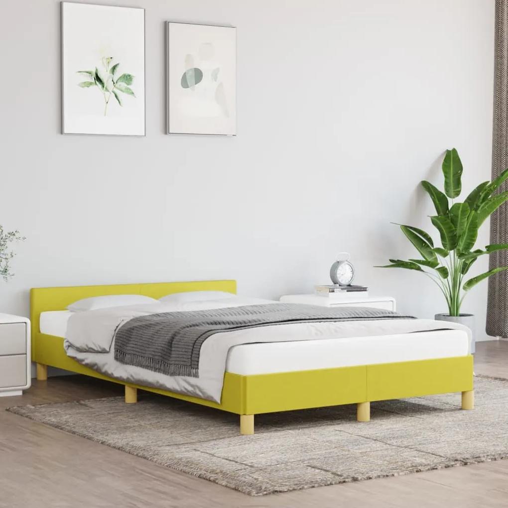 Estrutura de cama c/ cabeceira 120x200 cm tecido verde