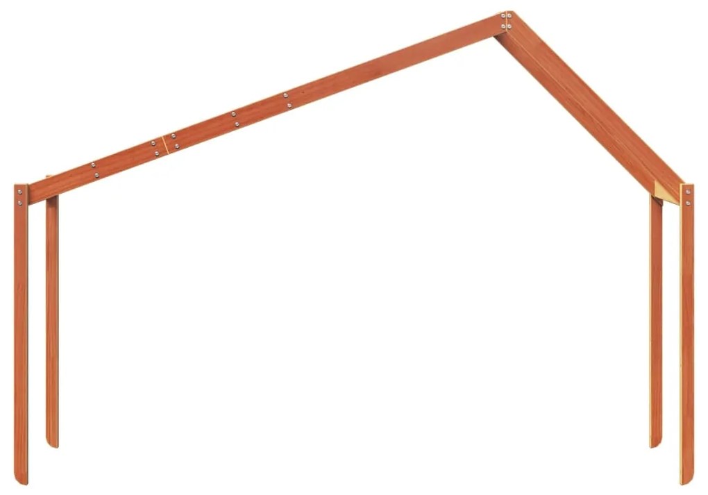 Telhado cama infantil 203x80,5x142 cm pinho maciço castanho-mel