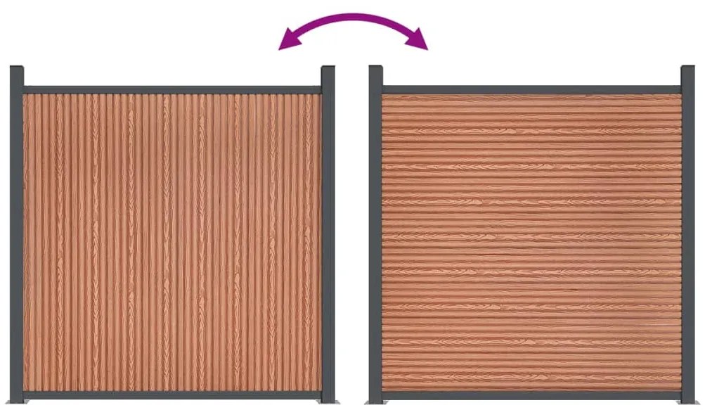 Painel de vedação 353x186 cm WPC castanho