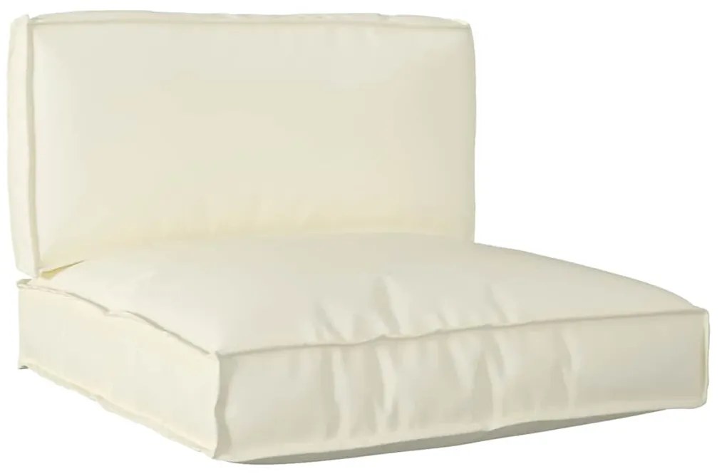 vidaXL Conjunto de Almofadas para Paletes , 2 Peças, Tecido Oxford Creme