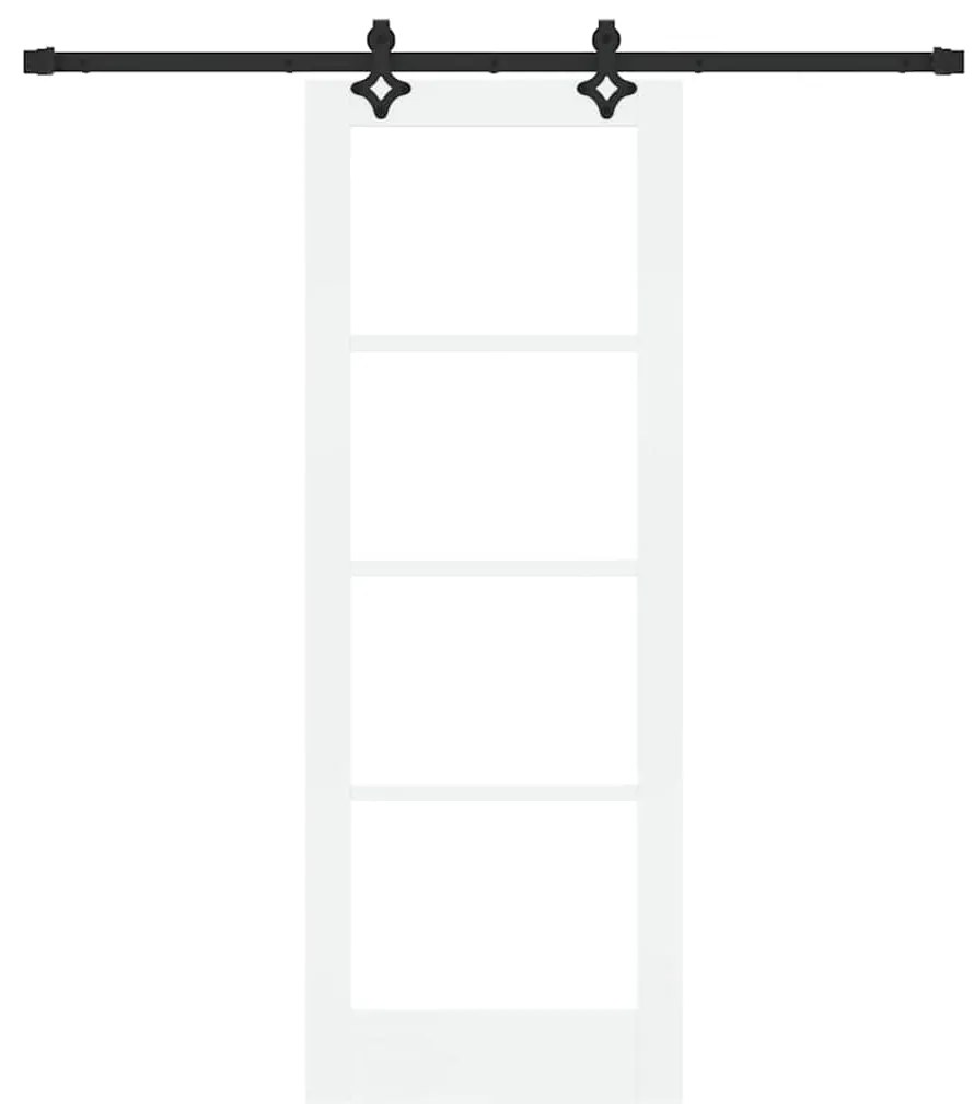 Conjunto de Porta Deslizante Conjunto de 2 Branco e Preto