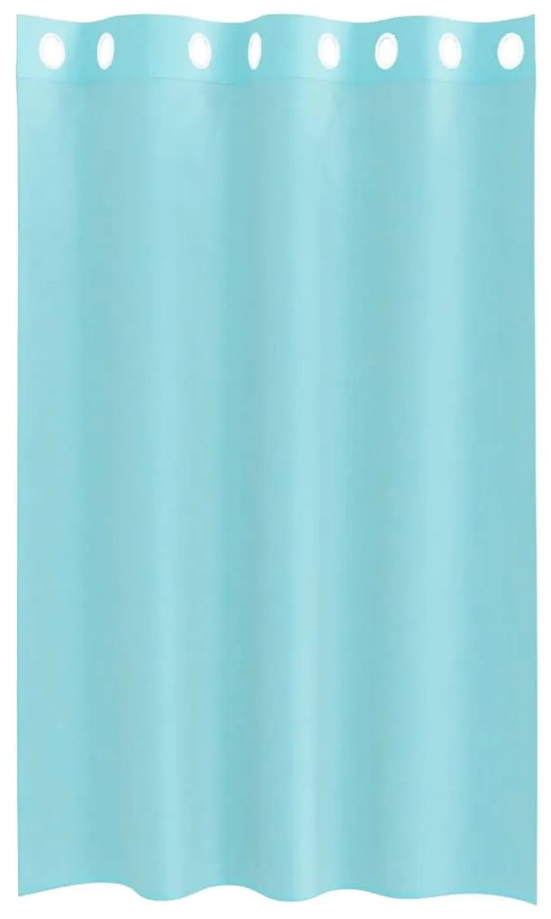 Cortinas de voile com ilhós 2 pcs turquesa