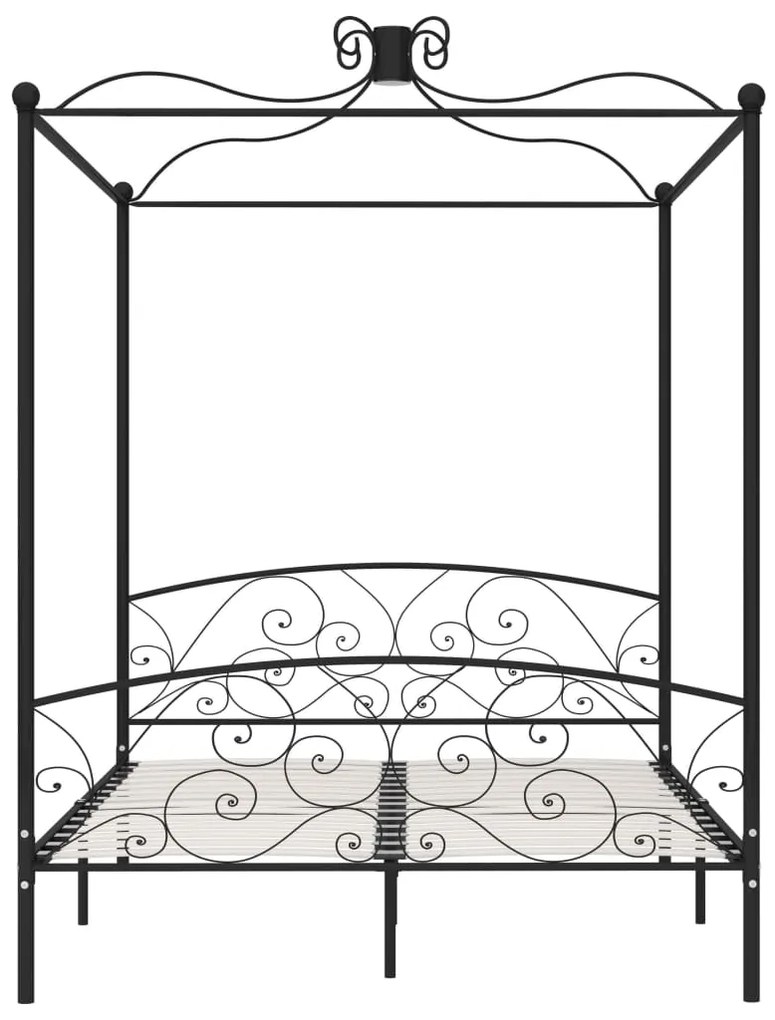 Estrutura de cama dossel 160x200 cm metal preto