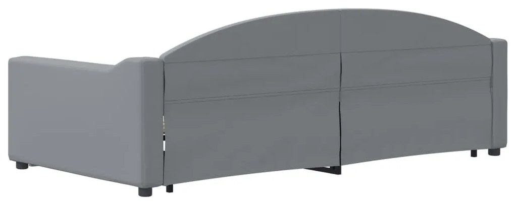 Sofá-cama com gavetão 100x200 cm tecido cinzento-claro