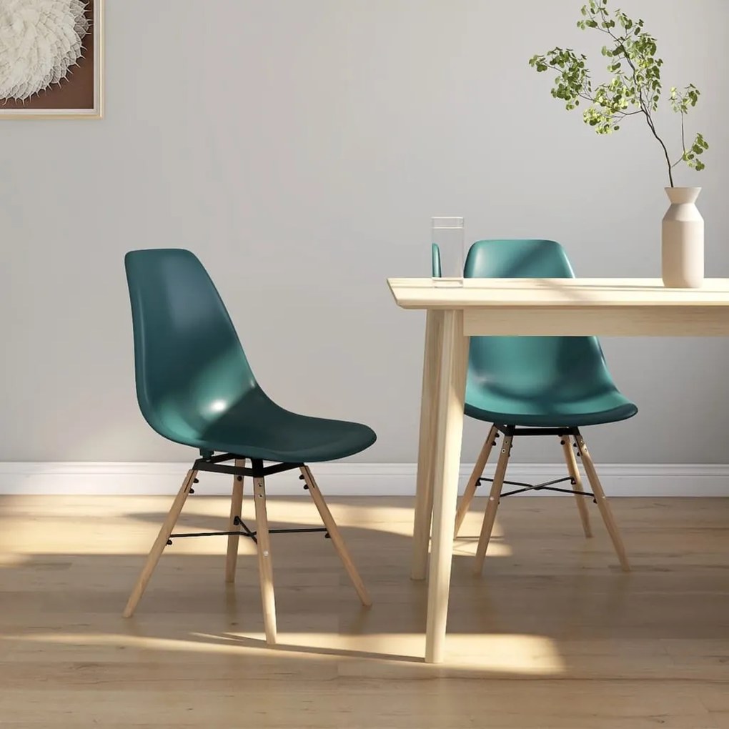 vidaXL Cadeiras de jantar 2 pcs PP turquesa
