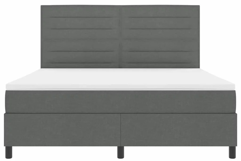 Cama Box Spring com Colchão Cinza Escuro Super King Tecido