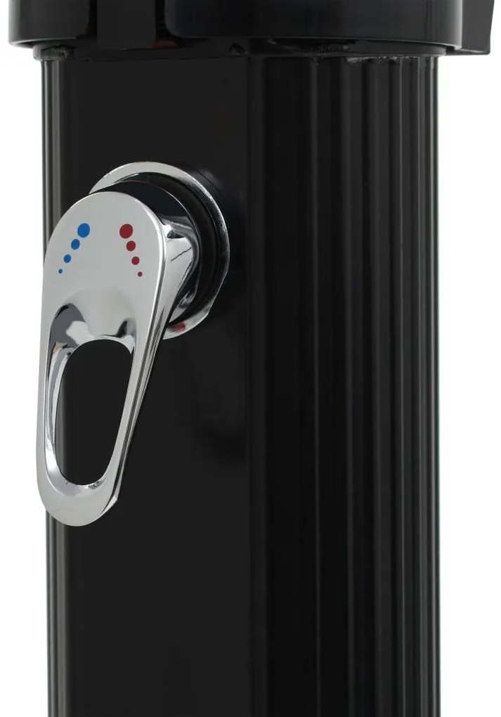 Chuveiro solar dobrável 214 cm 23 L preto
