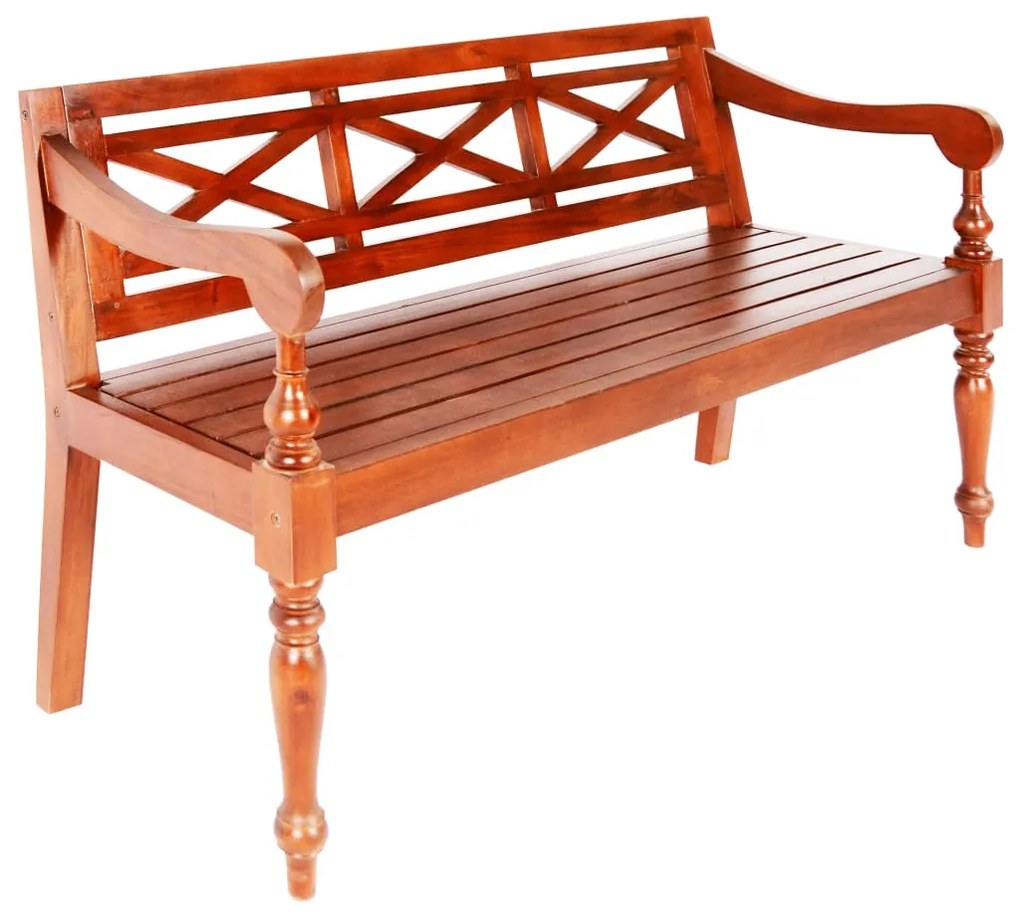 vidaXL Banco Batávia 136 cm madeira maciça de mogno castanho escuro