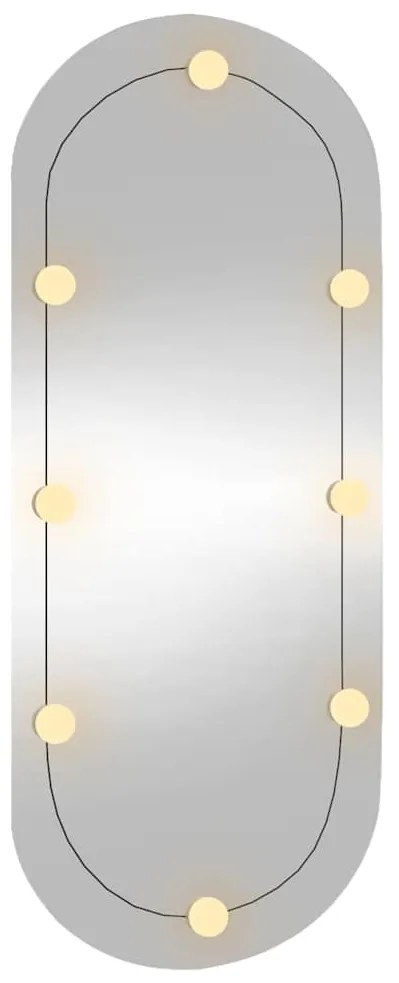 Espelho de parede oval com luzes LED 45x100 cm vidro
