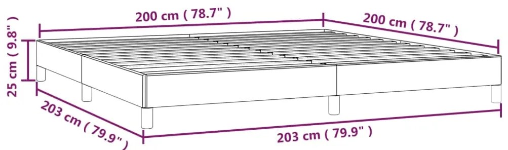 Cama sem colchão 200x200 cm tecido cinzento-acastanhado