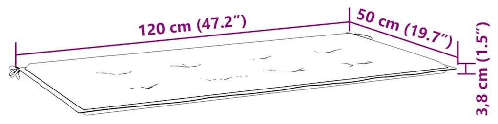 Banco Batávia c/ almofadão vermelho 120 cm teca maciça