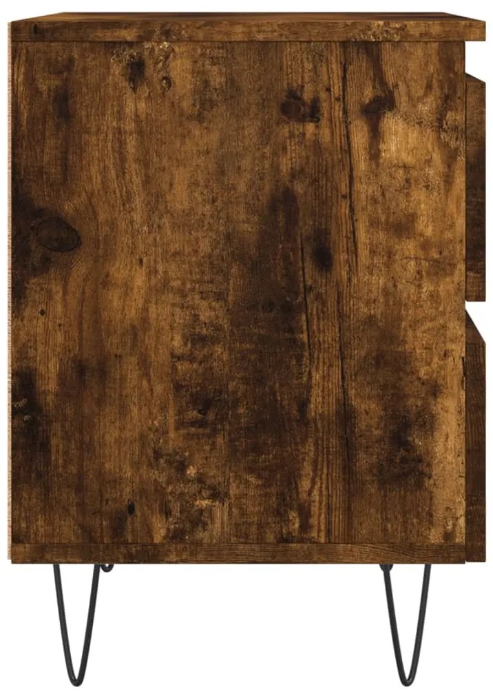 Mesas de cabeceira 2 pcs derivados de madeira carvalho fumado
