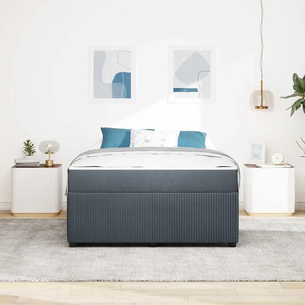 Estrutura de cama com colchão Cinzento escuro 160 x 200 cm
