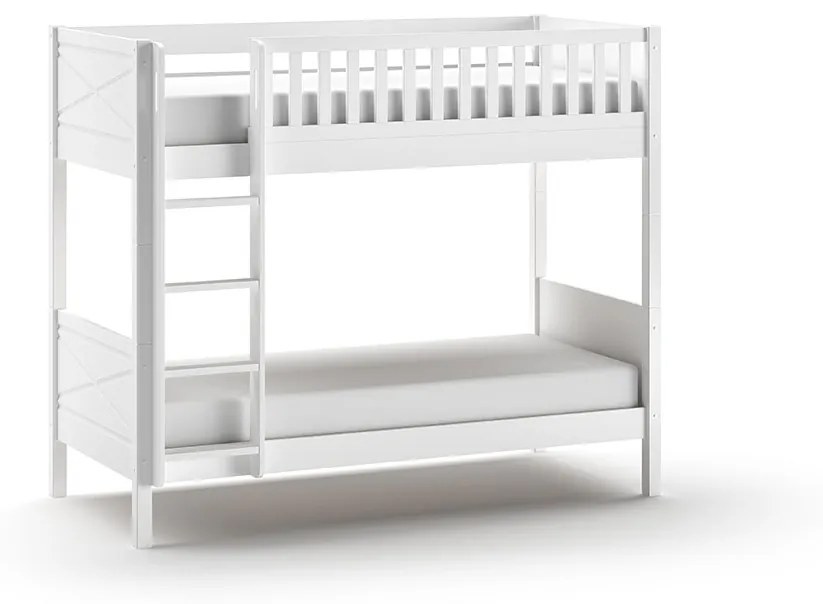 Conjunto cama Infantil SCOTT Beliche + cama inferior BRANCA