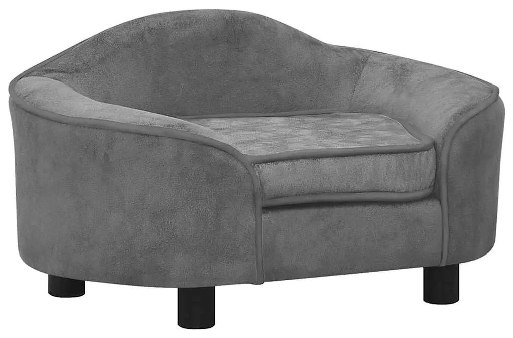 vidaXL Sofá para cães 67x47x36 cm pelúcia cinzento
