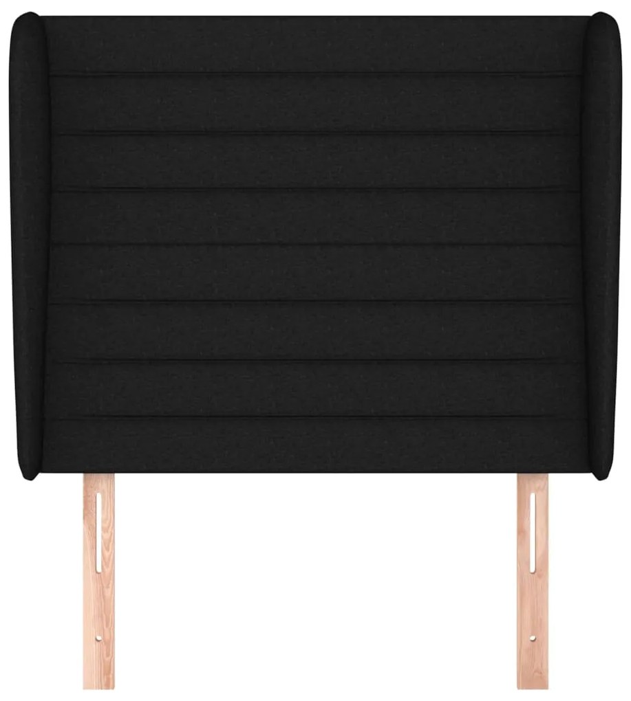 Cabeceira de cama c/ abas tecido 83x23x118/128 cm preto