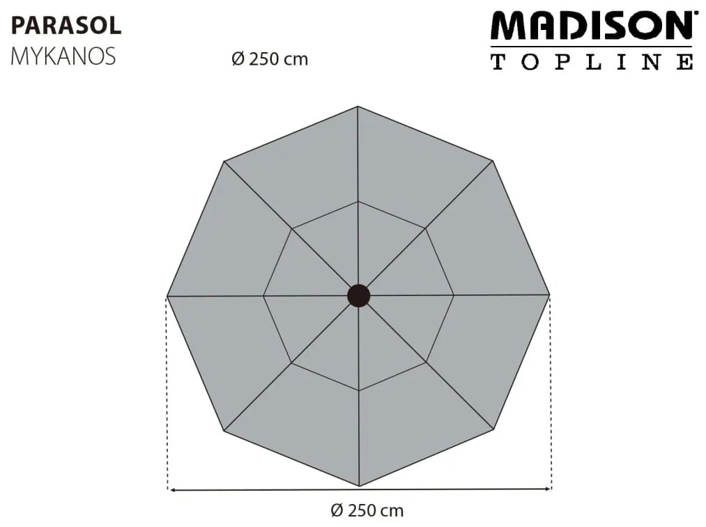 Madison Guarda-sol Mykanos 250 cm cor cru