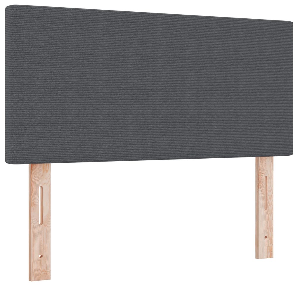 Cama Box Spring com Colchão Cinza Escuro 90x200 cm Tecido de Veludo