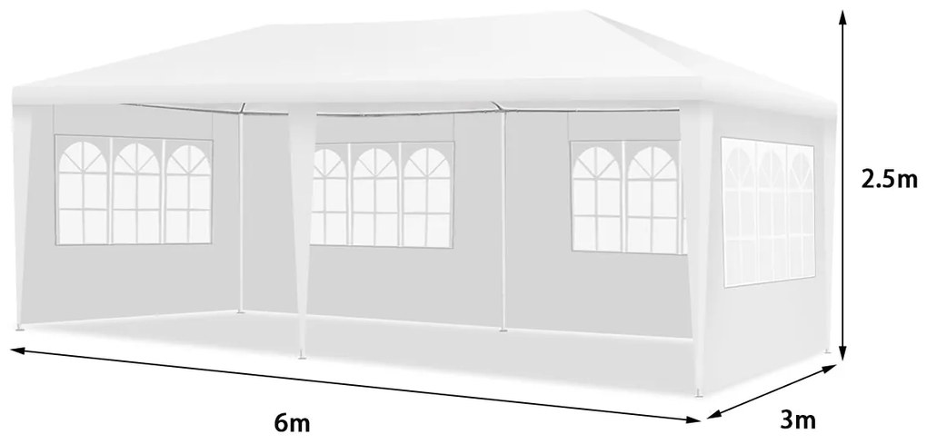 Tenda de Exterior 'Bjorn' – 6x3m – 4 Paredes Removíveis – Proteção UV