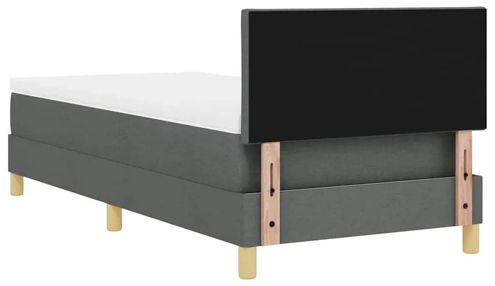 Cama Box com Colchão Cinza Escuro 90x190 cm Tecido