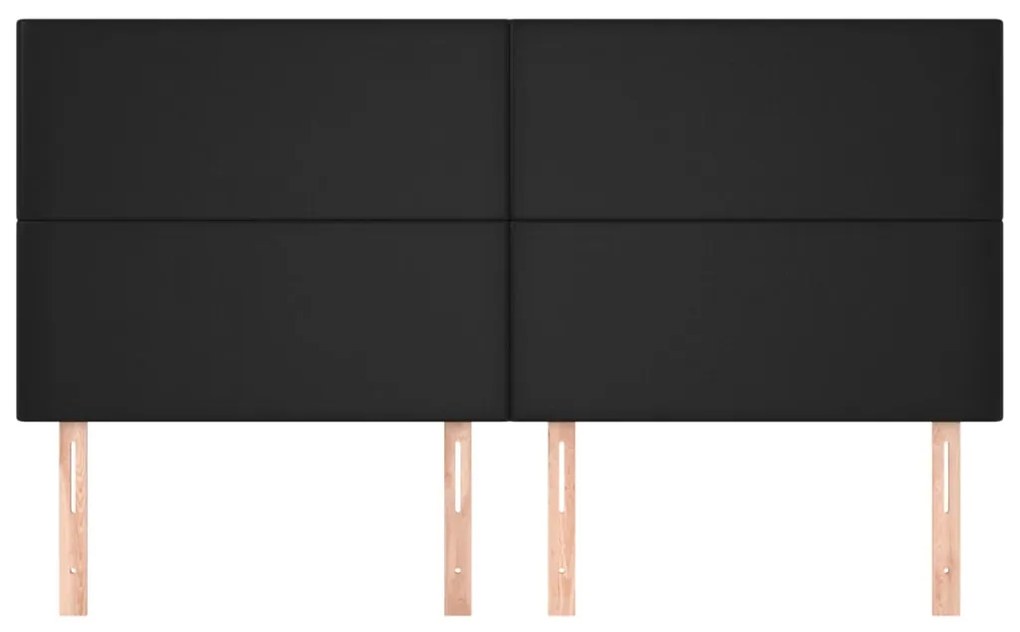 Cabeceira de cama 4 pcs couro artificial 80x5x78/88 cm preto