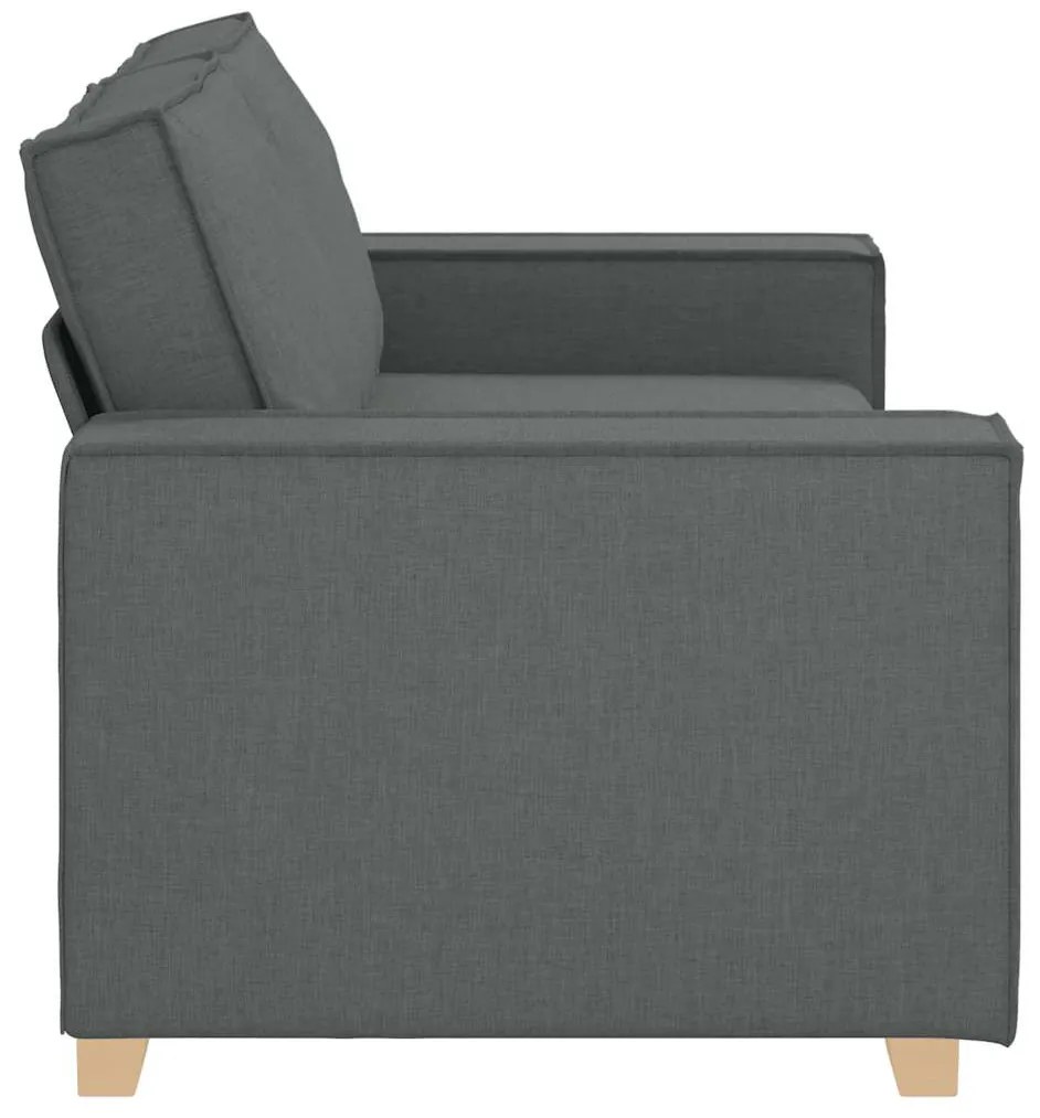 Sofá de 2 lugares cinza escuro 140 cm tecido