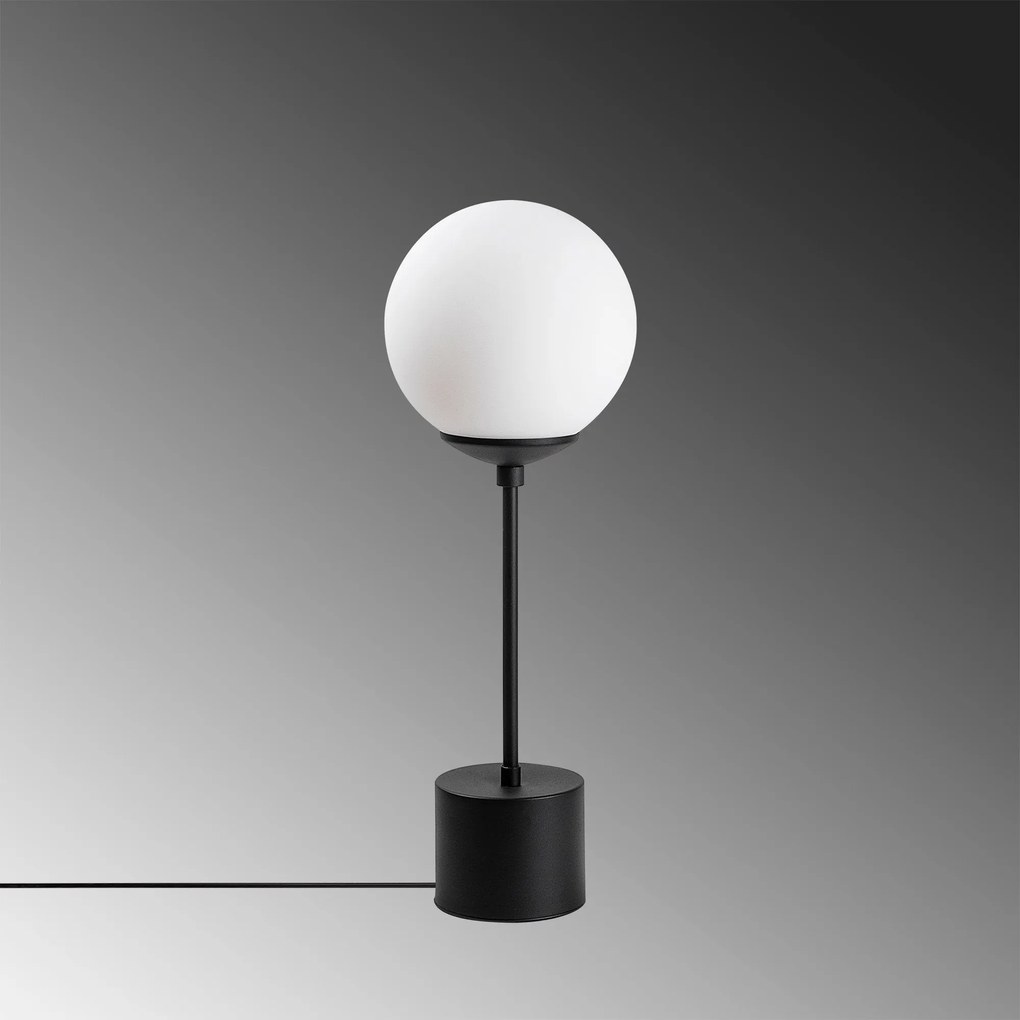 Candeeiro de Mesa Globo – Preto e Creme – 20 x 20 x 57 cm