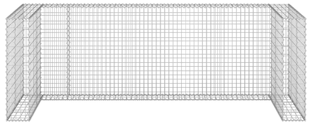 Muro gabião p/ caixotes do lixo aço galvanizado 325x100x110 cm