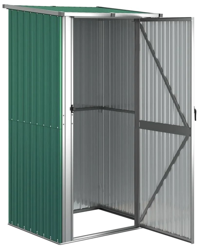 Abrigo de jardim 118,5x97x209,5 cm aço galvanizado verde