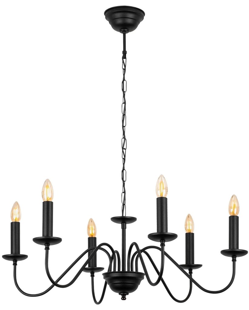 Candeeiro Chandelier Firat – Preto Antigo – 76 x 76 x 41 cm